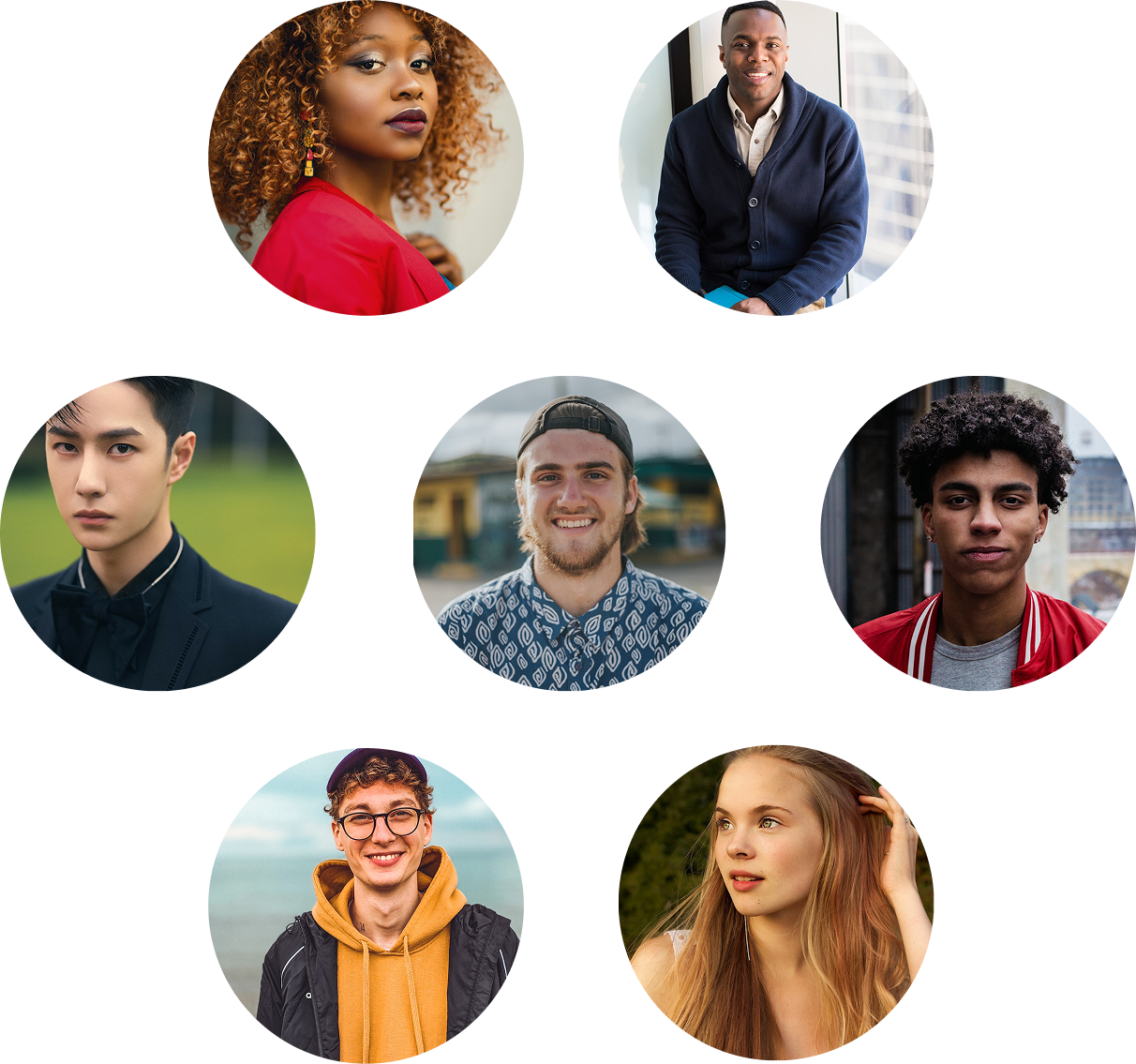 A picture of 7 different candidates